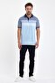 Men's Long Polo Neck Pocket Short Sleeve Navy Blue T-Shirt - 3