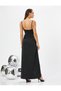Satin Evening Dress with Straps and Low Cut - 3