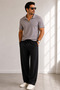 Men's Ribbed Ottoman Fabric T-Shirt Pants Summer Top and Bottom Combination - 2