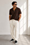 Men's Ribbed Ottoman Fabric T-Shirt Pants Summer Top and Bottom Combination - 2