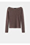 Shiny Detailed Boat Neck T-Shirt - 3