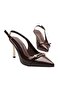 Ancona Premium Bitter Brown Buckle Heeled Shoes - 2