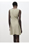 Boat Neck Pleated Dress - 4