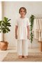 Girl's Muslin Hijab Tunic Pants Set with Lace Detail