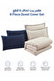 Solid 6-Pc Duvet Cover Set, King Size 220×240cm, Brushed Microfiber, Printed Shams, (Without Filler) - 4