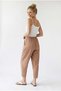4307 Women's Elastic Waist Carrot Leg Shalwar Trousers Biscuit - 5