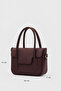 Burgundy D63 Women's Daily Hand and Shoulder Bag with Adjustable Shoulder Strap and Large Internal Volume - 2