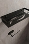 Stainless Steel Matte Black Adhesive Mounting Bathroom Shelf - Toilet Paper Holder Set - 8
