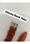 14 mm Compatible Watch Band Genuine Leather, Tan Color Croco Patterned Model, Silver Color Buckle - 4