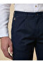 The Harborline Navy Linen Blend Trousers Comfort Fit - 2