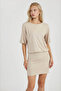 Waist-Seated Blouse Dress - 2