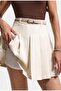 Women's Off-White W5 Belted Pleated Organic Cotton Fabric Mini Skirt with Shorts Inside - 5