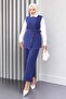 Belted Vest Trousers Suit Indigo 19250 - 3