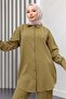 Pearl Detailed Suit Khaki 19259 - 2