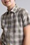 100% Cotton Regular Fit Apaş Collar Striped Short Sleeve Shirt for Boys H3387A826Hs - 3