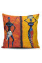 African Girls Themed 6-Piece Combination Throw Pillow Cover - 4