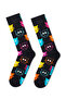مجموعة جوارب Happy Socks النسائية متعددة الألوان من القطن بنقشة القطط مكونة من 3 قطع XMJA08-0150 - 3