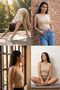 قميص داخلي قطني ناعم ومرن من Pineyto Model Zero Sleeves بتصميم أساسي بلون البشرة - 5