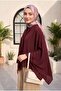 Loose Polyviscon Tunic with Long Belt on the Back - Plum - 3