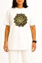 Oversized Echeveria Succulent Plant Cactaceae Houseleek Chest Design Unisex T-Shirt - 2