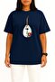 Oversized Portugal Ukulele Guitar Chest Printed Unisex T-Shirt - 2