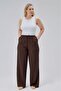 Linen Viscose Loose Fit Women's Trousers - 2