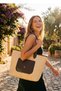 Women's Handbag Shoulder Bag Straw Bag Handbag Daily Large Size Summer Tote Bag Brown – Aveline Tote - 3