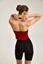 Eyna Women's Halter Neck Thick Strap Open Back Crop Red Blouse - 6