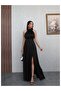 Halter Collar Slit Loose Long Dress - 4