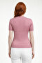 Crew Neck Ribbed Short Sleeve Knitwear Blouse - 2