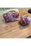 Vintage Floral Patterned Makeup Bag Pieces – Fabric Cosmetic Organizer - 4