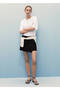 Double-Breasted Denim Pants Skirt - 2
