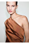 Asymmetrical Satin Dress - 6