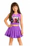 Manifest Mor Skirt Blouse Bottom Top 2-Piece Set Shorts Skirt Girl Child Bottom Top Set Manifest Sueda Sueda Green Braided Wig - Face Stone Set Party Concert Birthday Beach Wear - 3