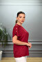 Women's Red Large Size Shoulder Button Detailed Lycra Buluz - 3