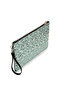 Star Patterned Baby Blue Shiny Portfolio & Clutch Bag with Removable Wrist Strap 30 X 19 - 3