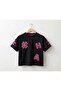 Girl's basic t-shirt with lace embroidery