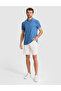 Dark Blue Slim Fit 100% Cotton Zippered Polo Collar T-Shirt 50307516-Vr032 - 4