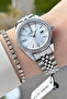 Silver Color 32.5 mm Women's Wristwatch and Bracelet