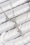 316L Steel Zircon Stone Flower Model Silver Color Women's Necklace