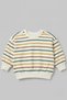 Boy's Cotton Colorful Striped Oversized 2 Thread Sweatshirt
