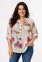 Women's Multi-Colored Patterned Italian Style Y Half-Buttoned Dominant Collar Shirt