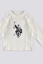 U.S. Polo Assn Gray Melange Garnished Sleeve Detail Baby 3 Piece Set - 3