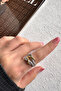 Double Color Series Zircon Stone Knot Design Gold Silver Adjustable Women's Steel Ring Non-Tarnish - 6