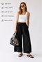 4954 Women's High Waist Elastic Waist Palazzo Skirt Trousers Black