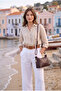 Maisa Faux Leather Knot Detailed Adjustable Strap Crossbody Women's Shoulder Bag Brown - 4