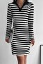 Collared Striped Long Sleeve Dress