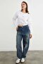 3 Thread Bow Embroidered Crop Sweatshirt - 3