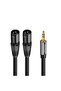 1.5m Bochara 3.5mm Stereo Jack to Dual XLR Male OFC Aux Audio Cable Foil+Braided Shielded For Speake - 2