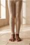 Chain Patterned Children's Tights Beige Melange - 2